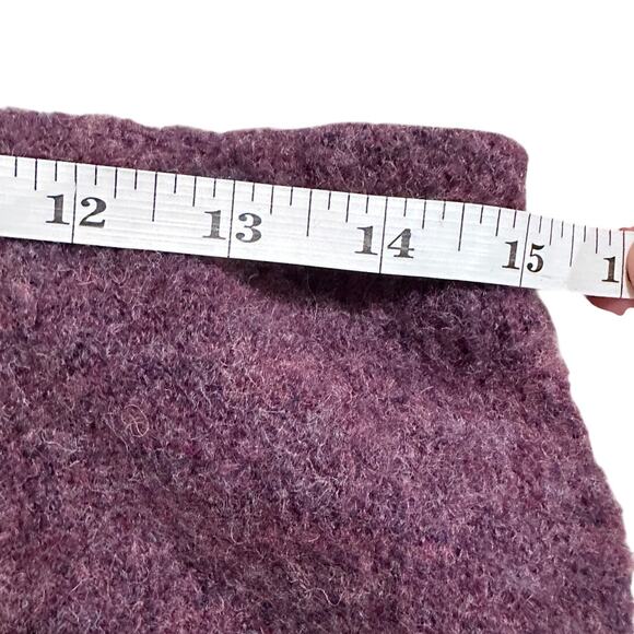 Nanette Lepore Virgin Wool Blend Purple Skirt Floral Crochet Hem Vintage, M - Picture 4 of 9